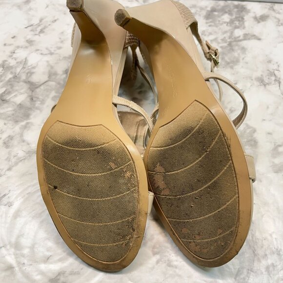 Bandolino Sandals Womens Size 7.5 M Open-Toe Heeled Faux Snake Skin Accent - Picture 7 of 13